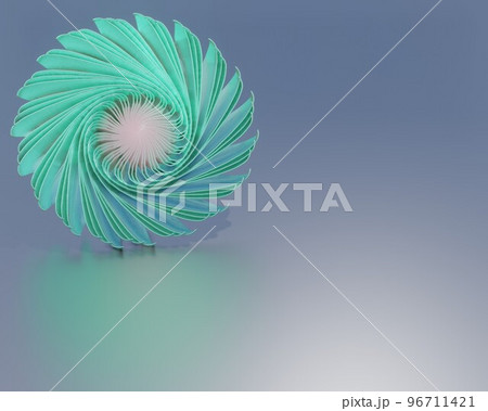 Turquoise gerbera flower isolated on blue background. Trendy fashion style. Minimal design art. 3d illustration. 96711421