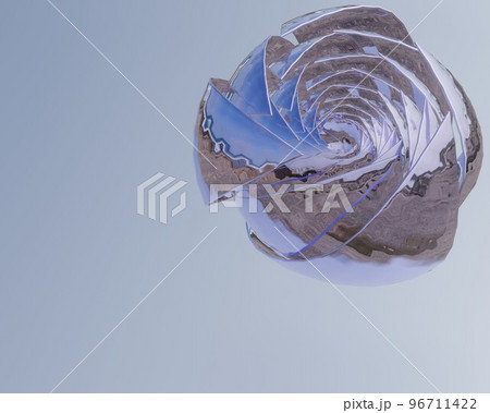 Silver flower on white background, 3d render. Stock illustration. 96711422