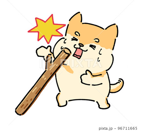 ことわざ　犬も歩けば棒に当たる 96711665