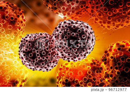 3d rendered Cancer Cell on a color background 3d rendered Cancer Cell on a color background 96712977