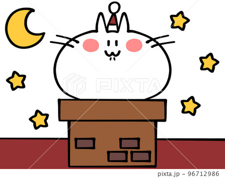 煙突に頭が挟まるにゃんこイラスト素材 煙突に頭が挟まるにゃんこイラスト素材 96712986