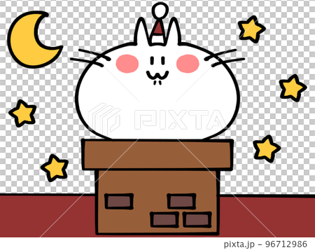 煙突に頭が挟まるにゃんこイラスト素材 煙突に頭が挟まるにゃんこイラスト素材 96712986