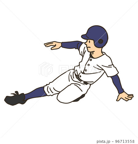 塁に滑り込む野球選手 96713558