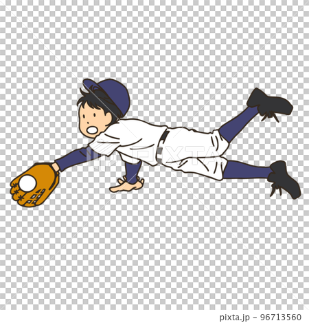 打球をキャッチする野球選手 96713560