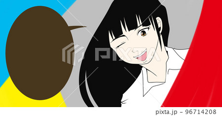 元気いっぱい 女子学生のイラスト(1) 元気いっぱい 女子学生のイラスト(1) 96714208