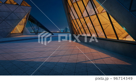 Contemporary triangle shape design modern Architecture building exterior Contemporary triangle shape design modern Architecture building exterior 96714349