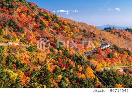 《福島県》天狗の庭の紅葉・磐梯吾妻スカイライン《紅葉最盛期》 96714542