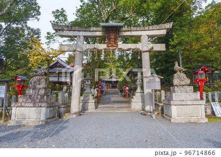 三宅八幡宮 正面鳥居 両脇に珍しい狛鳩がある(京都市左京区上高野) 三宅八幡宮 正面鳥居 両脇に珍しい狛鳩がある(京都市左京区上高野) 96714866