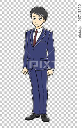 A young man in a standing suit (whole body, diagonally) A young man in a standing suit (whole body, diagonally) 96715220