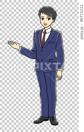 A young man in a suit to guide (whole body, diagonally) 96715221