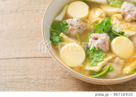 fried egg soup or omelet soup fried egg soup or omelet soup 96716910