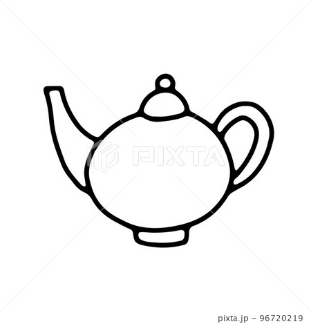 Doodle traditional hand drawn teapot 96720219