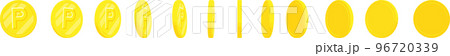 様々な角度のポイントコインの素材セット 96720339