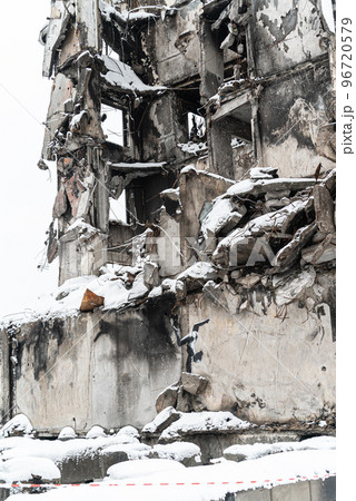 Drawing by artist Banksy in Borodyanka, Ukraine 96720579