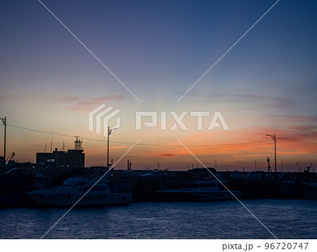 Hsinchu fishing port under sunset 96720747