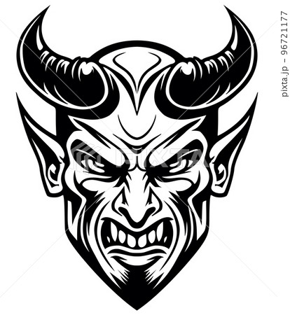 Devil vector icon in black and white Devil vector icon in black and white 96721177