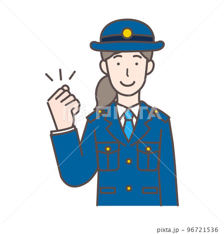 ガッツポーズする婦警さん ガッツポーズする婦警さん 96721536