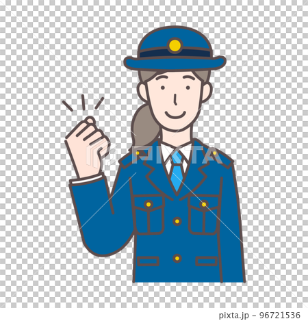 ガッツポーズする婦警さん ガッツポーズする婦警さん 96721536