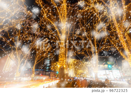 【冬素材】仙台市イルミネーションと雪景色イメージ【宮城県】 【冬素材】仙台市イルミネーションと雪景色イメージ【宮城県】 96722325