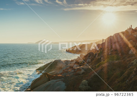 Encounter Bay viewed from Granite Island at sunset Encounter Bay viewed from Granite Island at sunset 96722365