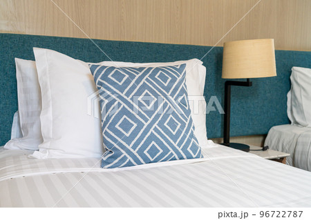 Pillow on bed decoration room interior 96722787