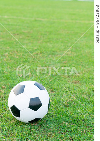 Soccer ball on the ball field 96722963
