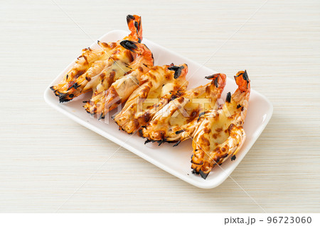 grilled river prawns or shrimps with cheese grilled river prawns or shrimps with cheese 96723060