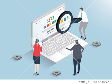 アイソメトリック_SEOをイメージしたイラスト 96724052