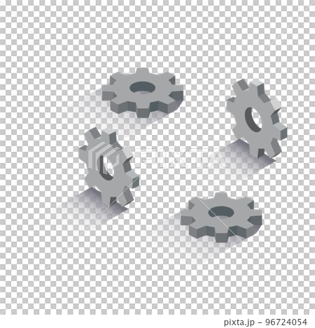 Isometric_Three-dimensional gear illustration 96724054
