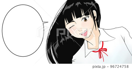 元気いっぱい　女子学生のイラスト（4） 96724758
