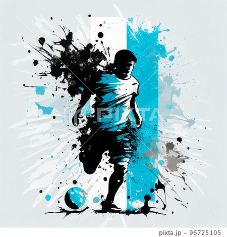 Argentina national football player. Argentinian soccer team. Argentina soccer poster. Abstract Argentinian football background 96725105
