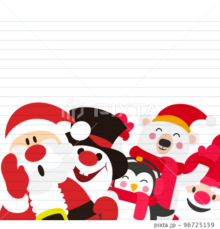 Christmas Cartoon Characters Funny Banner ,A set of happy Christmas characters Christmas Cartoon Characters Funny Banner ,A set of happy Christmas characters 96725159