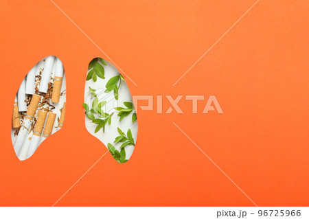 Concept of World lung day, lung problems and treatment Concept of World lung day, lung problems and treatment 96725966