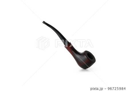 Wooden smoking pipe isolated on white background 96725984