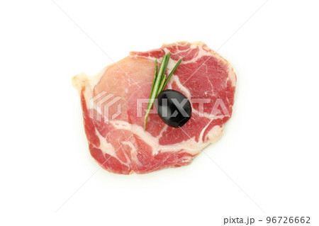 Concept of delicious Spanish cuisine - jamon, isolated on white background Concept of delicious Spanish cuisine - jamon, isolated on white background 96726662