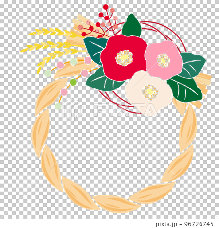 兔子和山茶花裝飾 96726745