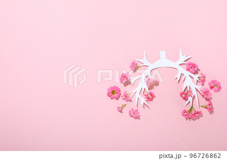 Concept of World lung day, lung problems and treatment Concept of World lung day, lung problems and treatment 96726862