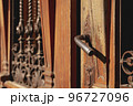 Old wooden doors in Lviv city in sunny day 96727096