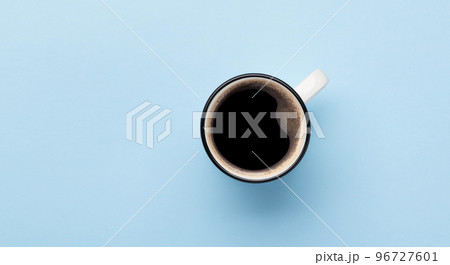 Espresso coffee on blue background Espresso coffee on blue background 96727601