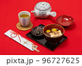 切り餅入りの栗ぜんざいと煎茶のセット2 96727625