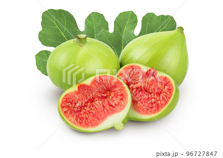 Ripe green fig fruit isolated on white background with full depth of field Ripe green fig fruit isolated on white background with full depth of field 96727847