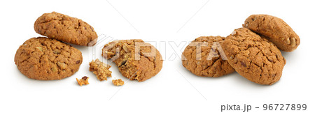 oatmeal cookies with flax, pumpkin and sunflower seeds with full depth of field 96727899