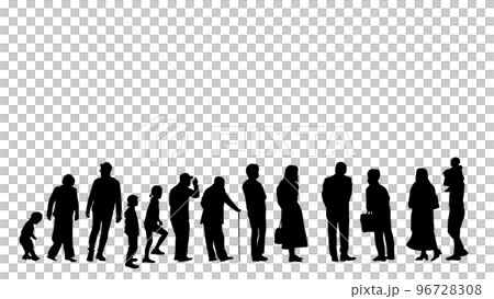 People silhouettes of various generations_transparent background People silhouettes of various generations_transparent background 96728308