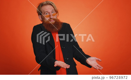 Man raising hands asking what why reason of failure demonstrating disbelief irritation by troubles Man raising hands asking what why reason of failure demonstrating disbelief irritation by troubles 96728972