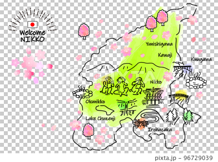 春季日光旅遊景點簡筆劃插圖圖（綠色） 96729039