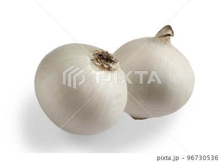 Fresh ripe onions on white isolated background Fresh ripe onions on white isolated background 96730536