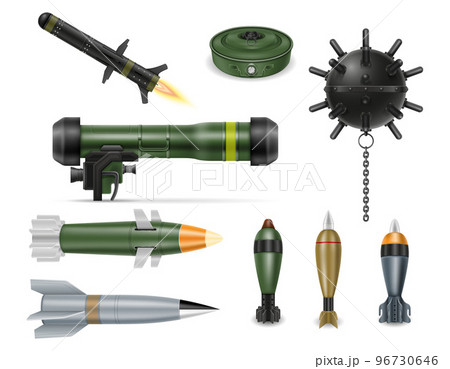 military bombs mines and missiles vector illustration 96730646