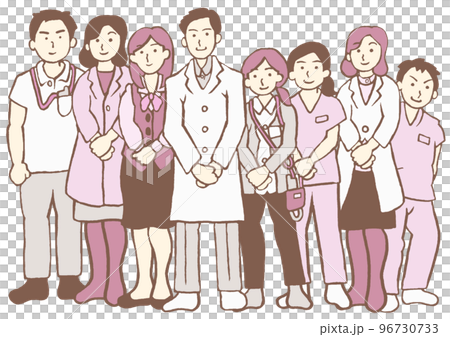 Psychiatric team medical care doctor, nurse, mental health social worker, occupational therapist, pharmacist, clinical psychologist, medical affairs department simple 96730733