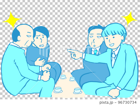 大人の発達障害　仕事の打ち合わせで空気の読めない発言をする男性のイラスト　シンプル 96730734