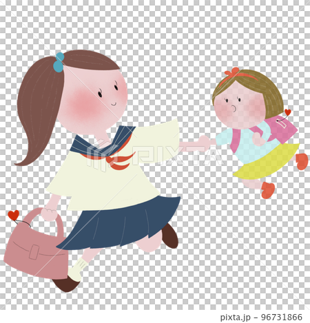 小學妹和初高中姐牽手一起上學 96731866